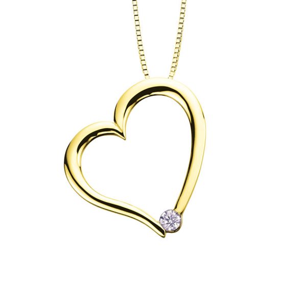 AM126 SOLITAIRE HEART PENDENT