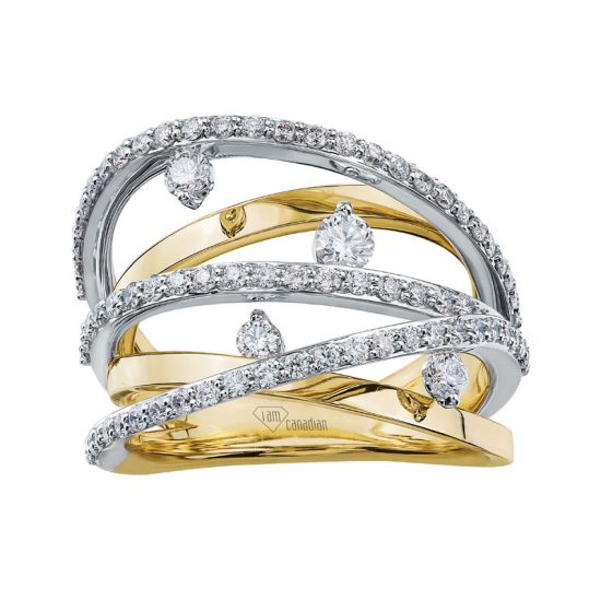 AM264 TWO-TONE DIAMOND DINNER RING