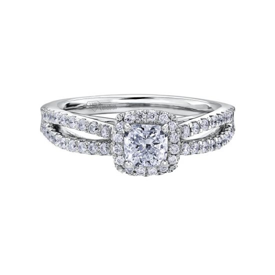 AM325 CUSHION CUT HALO MOUNT ENGAGEMENT RING
