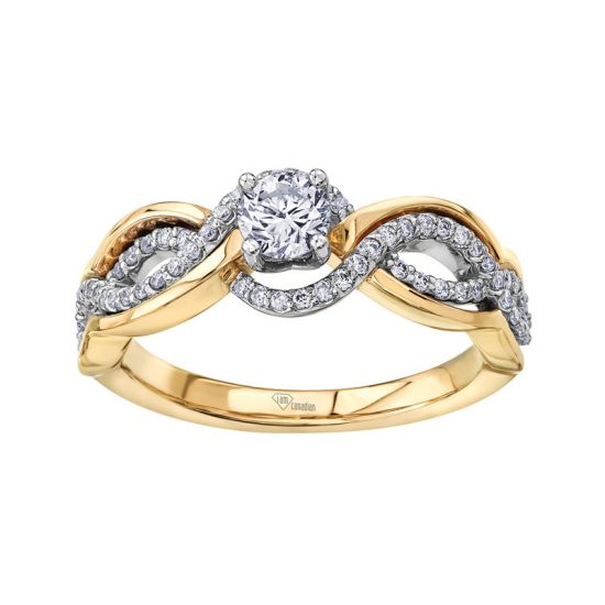 AM329 TWO-TONE SWIRL MOUNT ENGAGEMENT RING
