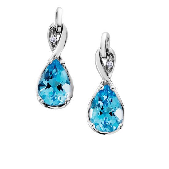 DD2300 BLUE TOPAZ & DIAMOND EARRINGS
