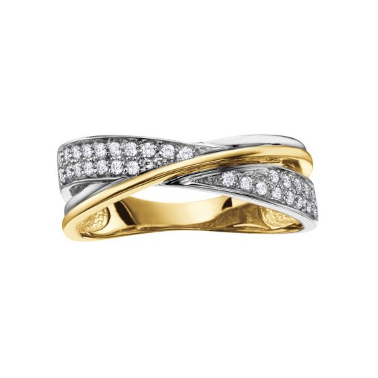DD2391 LADIES CROSS OVER DIAMOND RING