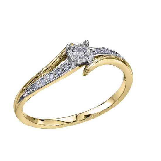 DD2611 WAVE DIAMOND ENGAGEMENT RING