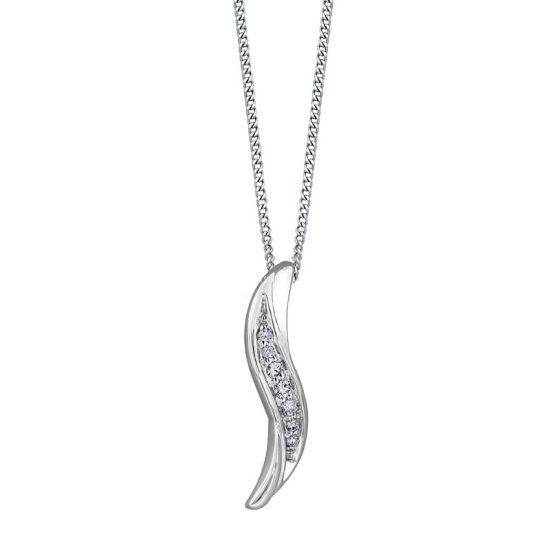 DD2922 WAVE BAR DIAMOND PENDENT