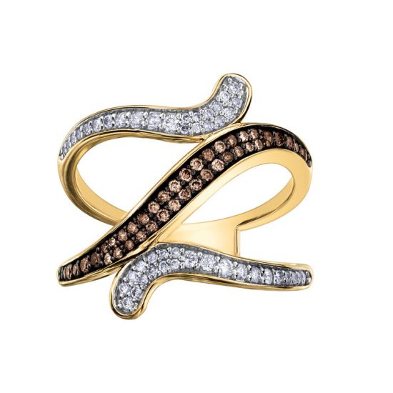 DD2979 CHOCOLATE DIAMOND SWIRL RING