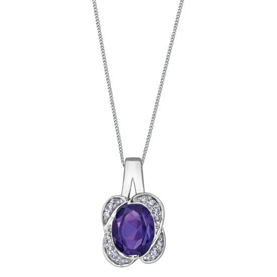 DD3013 DIAMOND AND AMETHYST PENDENT