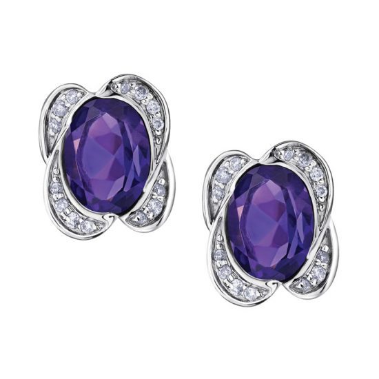 DD3014 DIAMOND AND AMETHYST EARRINGS