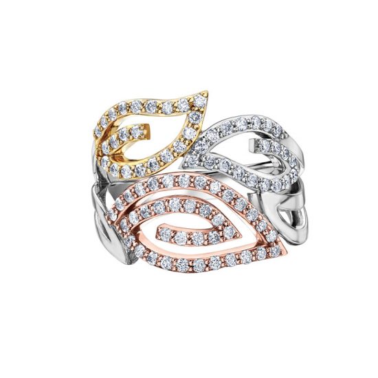 DD3036 LEAF MOTIF DIAMOND RING