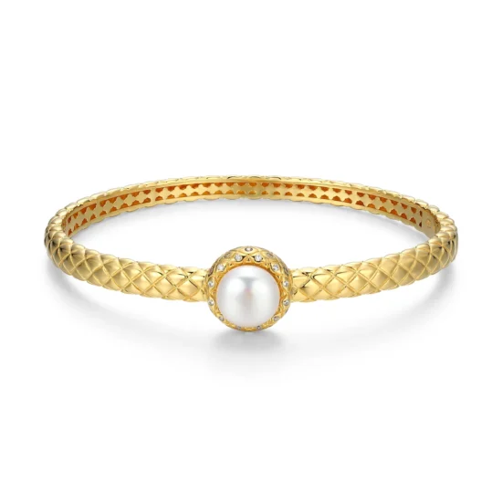 Quilted Freshwater Pearl Bangle (CB0216)